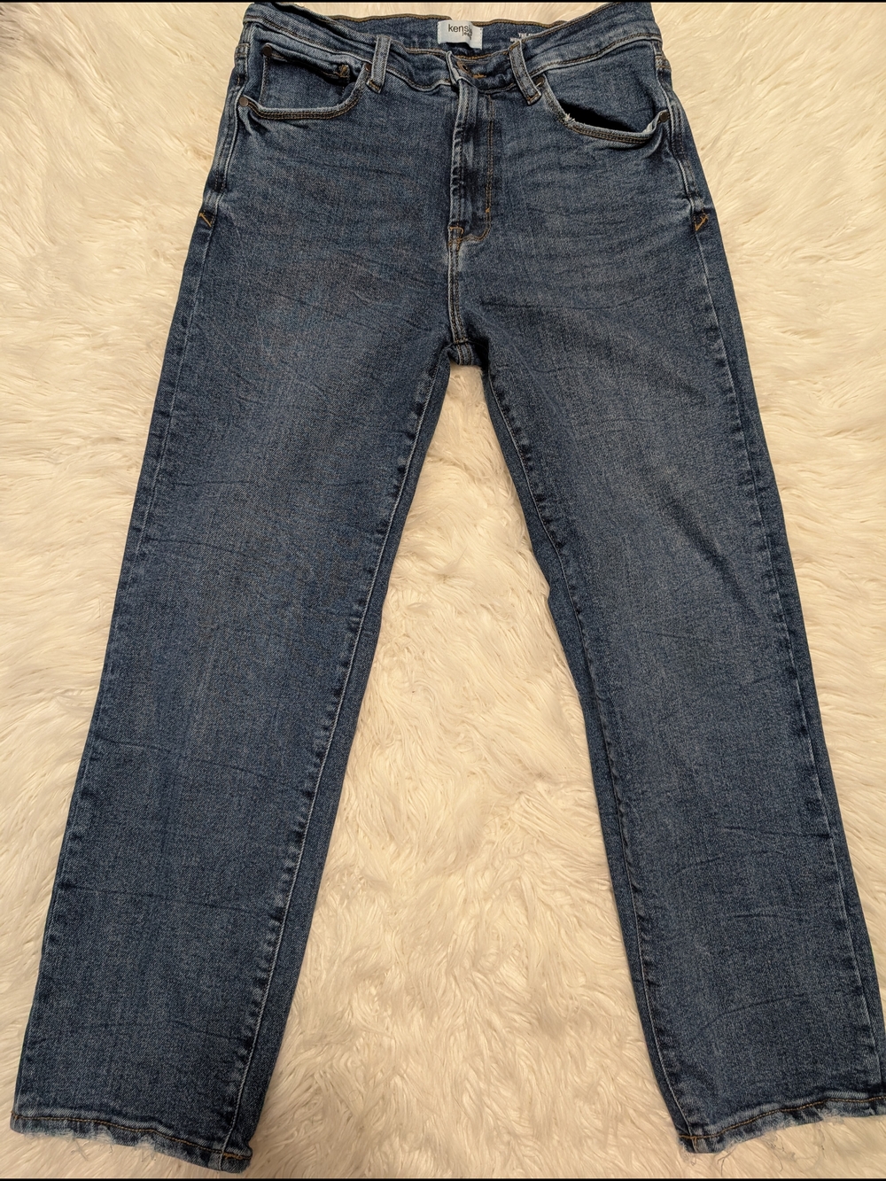 Kensie Women's Straight Leg Jeans in Dark Blue Denim